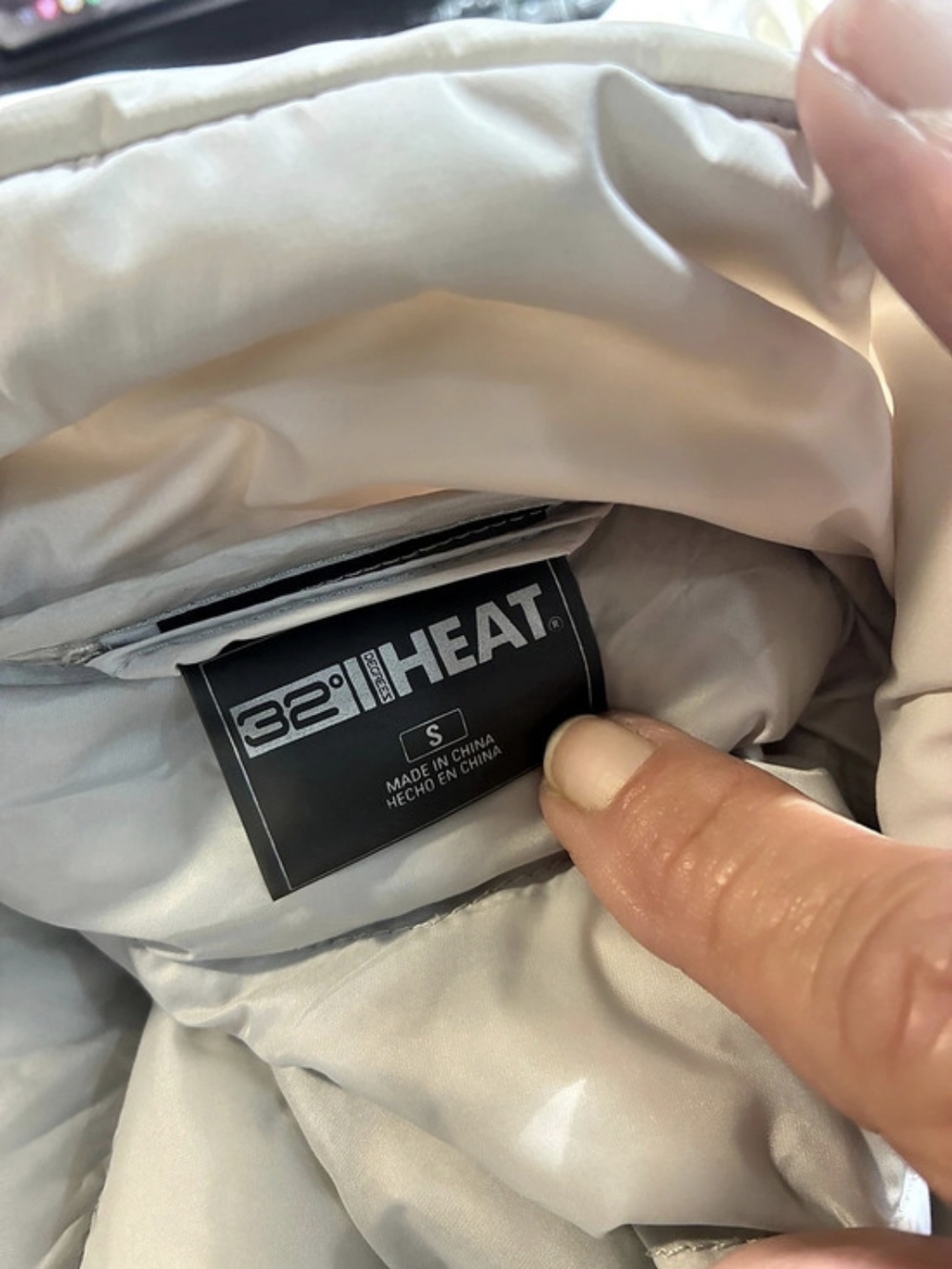 32 Degrees HEAT Puffer Jacket in White Size Small